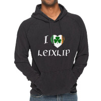 I Love Leixlip Ireland Eire Flag Heart Shamrock Vintage Hoodie | Artistshot