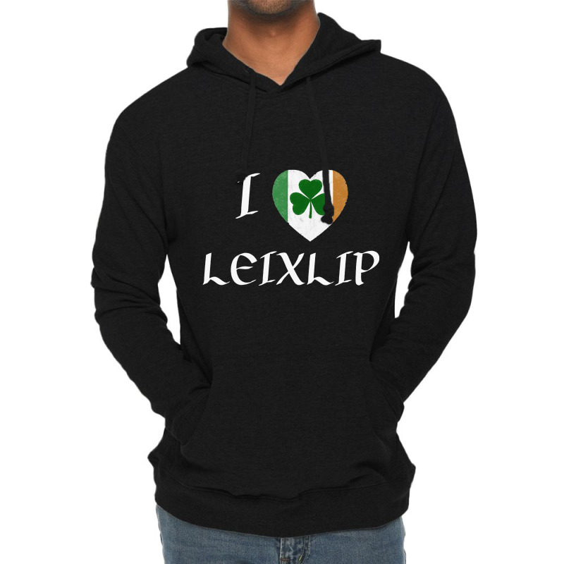 I Love Leixlip Ireland Eire Flag Heart Shamrock Lightweight Hoodie | Artistshot