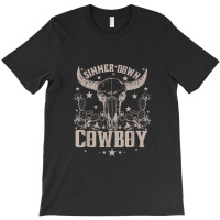 Simmer Down Cowboy Cowgirl, Western Cow Skull T-shirt | Artistshot