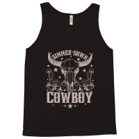 Simmer Down Cowboy Cowgirl, Western Cow Skull Tank Top | Artistshot