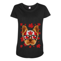 Canadian Yorkshire Terrier Patriotic Canada Flag M Maternity Scoop Neck T-shirt | Artistshot