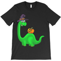Brachiosaurus Witch Pumpkin Halloween Dinosaur Bro T-shirt | Artistshot