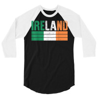 Vintage Ireland Flag Irish St Patrick Day Mens Wom 3/4 Sleeve Shirt | Artistshot