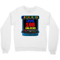 Level 100 Days Of School Unlocked Video Game Arcad Crewneck Sweatshirt | Artistshot