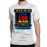 Level 100 Days Of School Unlocked Video Game Arcad Classic T-shirt | Artistshot