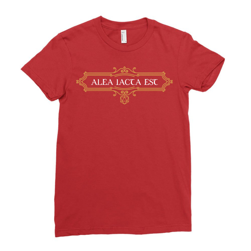 Alea Iacta Est Dice D20 Tabletop Rpg Addict Ladies Fitted T-Shirt by filesphomp | Artistshot