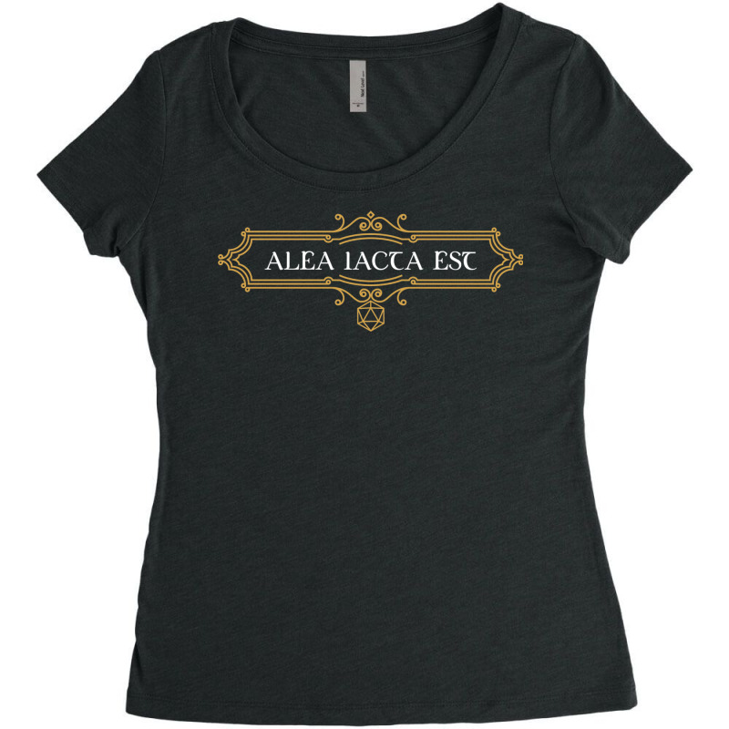 Alea Iacta Est Dice D20 Tabletop Rpg Addict Women's Triblend Scoop T-shirt by filesphomp | Artistshot