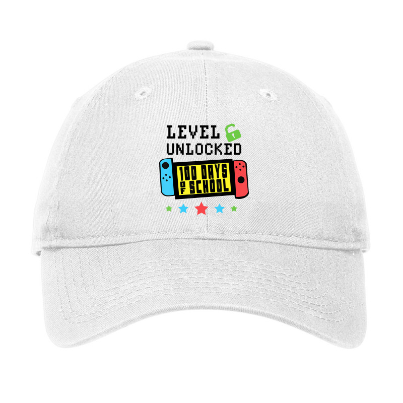 Level Unlocked 100 Days Of School Gamer Graphic Ar Adjustable Cap by krumsiek | Artistshot