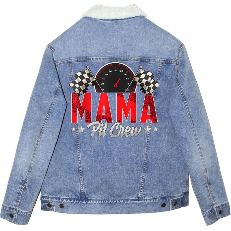 Race Car Birthday Party Racing Family Mama Pit Cre Unisex Sherpa-lined Denim Jacket | Artistshot