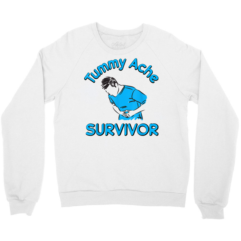 Vintage Tummy Ache Survivor Stomachache Ibs Funny Crewneck Sweatshirt | Artistshot