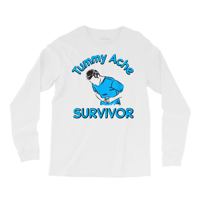 Vintage Tummy Ache Survivor Stomachache Ibs Funny Long Sleeve Shirts | Artistshot