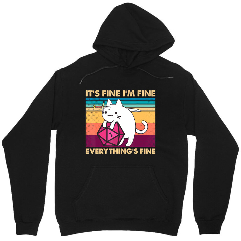 It's Fine I'm Fine Everything's Fine Funny Cat Vin Unisex Hoodie | Artistshot