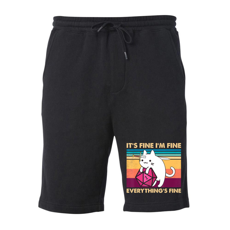 It's Fine I'm Fine Everything's Fine Funny Cat Vin Fleece Short | Artistshot