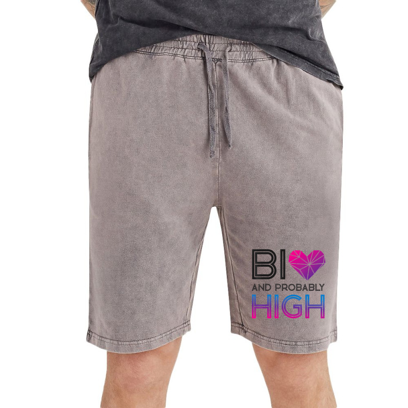 Bisexual Bi Pride Flag Bi And Probably High T Shir Vintage Short | Artistshot