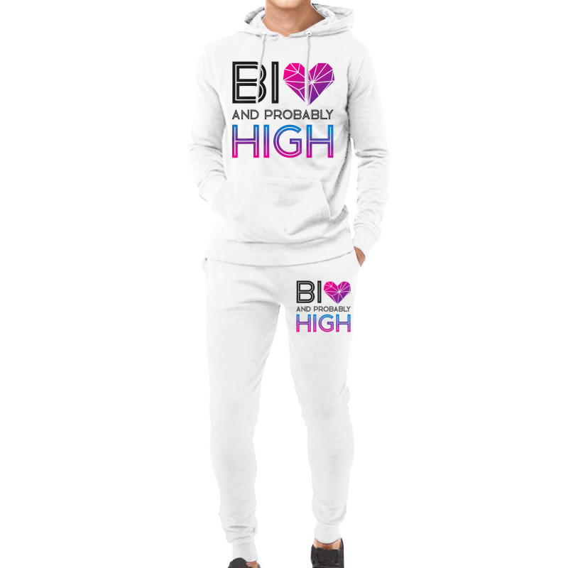 Bisexual Bi Pride Flag Bi And Probably High T Shir Hoodie & Jogger Set | Artistshot