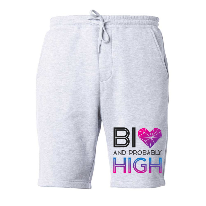 Bisexual Bi Pride Flag Bi And Probably High T Shir Fleece Short | Artistshot