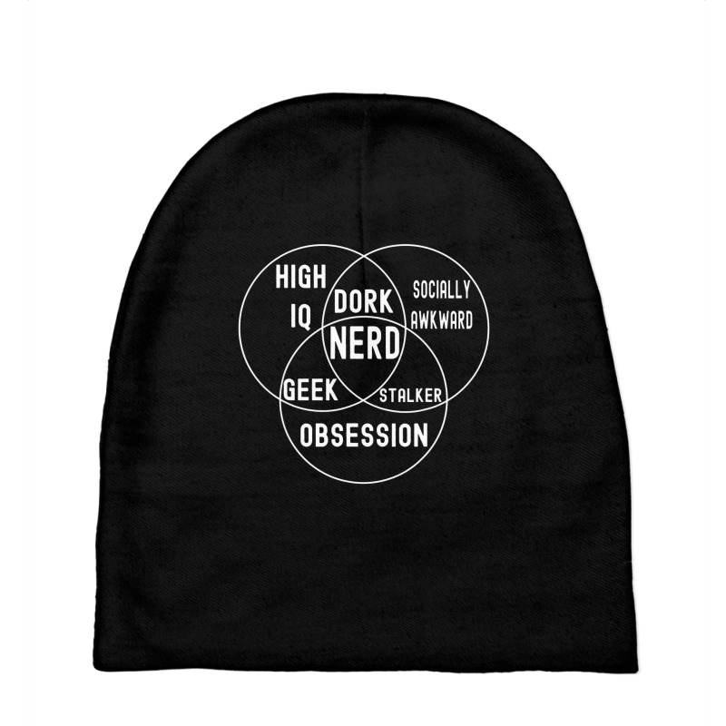 Funny Nerdy Venn Diagram Nerd Geek Dork Math Teach Baby Beanies by gabuya | Artistshot