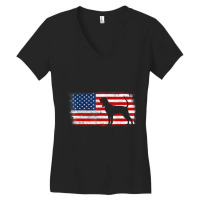 Black And Tan Coonhound American Flag Vintage T Sh Women's V-neck T-shirt | Artistshot