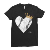 Vintage Royal Baseball Heart With Crown Tee Shirt Ladies Fitted T-shirt | Artistshot