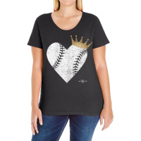 Vintage Royal Baseball Heart With Crown Tee Shirt Ladies Curvy T-shirt | Artistshot