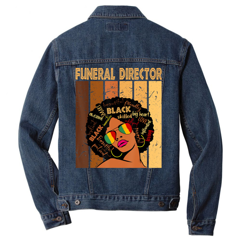 Funeral Director Afro African American Black Histo Men Denim Jacket by bonne | Artistshot