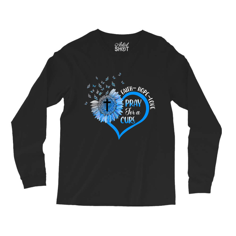 Blue Type One Diabetes Shirt Heart Butterfly Relig Long Sleeve Shirts | Artistshot