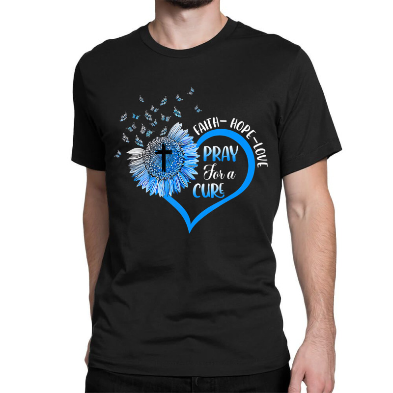 Blue Type One Diabetes Shirt Heart Butterfly Relig Classic T-shirt | Artistshot