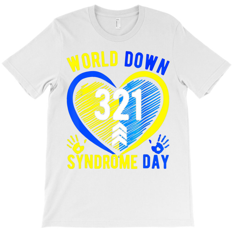 Blue Yellow Heart 21 World Down Syndrome Awareness T-shirt | Artistshot