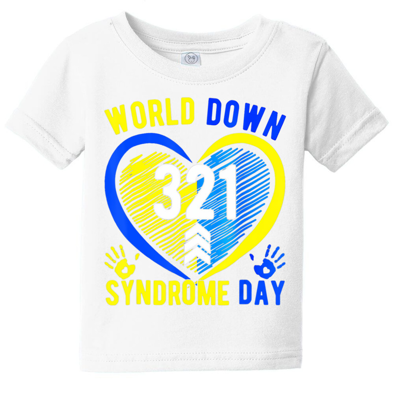 Blue Yellow Heart 21 World Down Syndrome Awareness Baby Tee by ravand | Artistshot