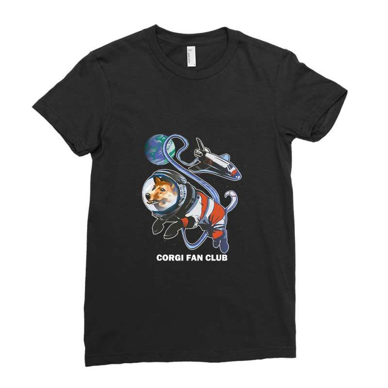 Corgi Dog Cute Playful Puppy Astronaut Space Ladies Fitted T-Shirt by Fabulousam | Artistshot