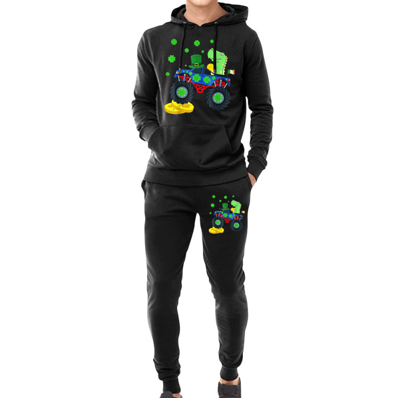 Dinosaur St Patrick's Day Monster Truck Irish Hoodie & Jogger Set | Artistshot