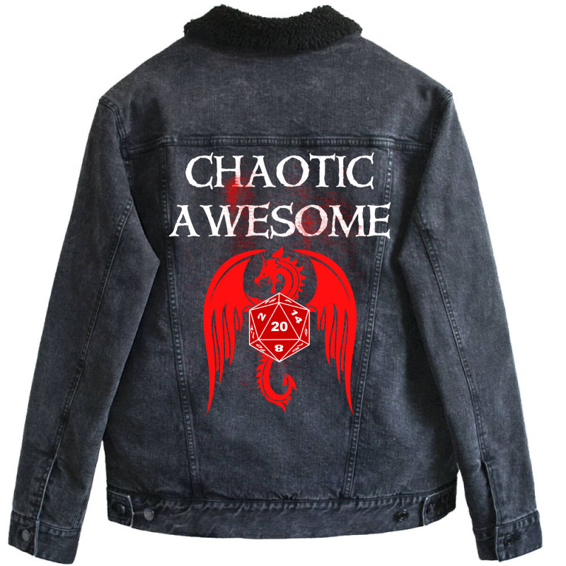 Chaotic Awesome Unisex Sherpa-Lined Denim Jacket by filesphomp | Artistshot