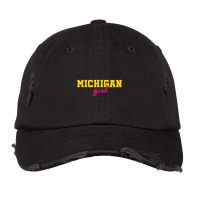 Michigan Fans Classic Michigan Girl Loves Me State Vintage Cap | Artistshot