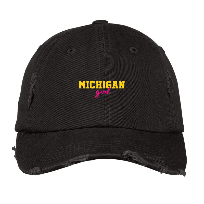 Michigan Fans Classic Michigan Girl Loves Me State Vintage Cap by mheny | Artistshot