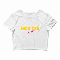 Michigan Fans Classic Michigan Girl Loves Me State Crop Top | Artistshot