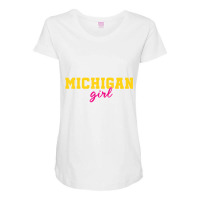 Michigan Fans Classic Michigan Girl Loves Me State Maternity Scoop Neck T-shirt | Artistshot