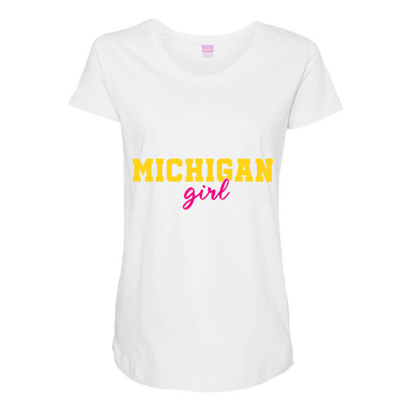 Michigan Fans Classic Michigan Girl Loves Me State Maternity Scoop Neck T-shirt by mheny | Artistshot