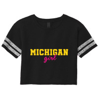 Michigan Fans Classic Michigan Girl Loves Me State Scorecard Crop Tee | Artistshot