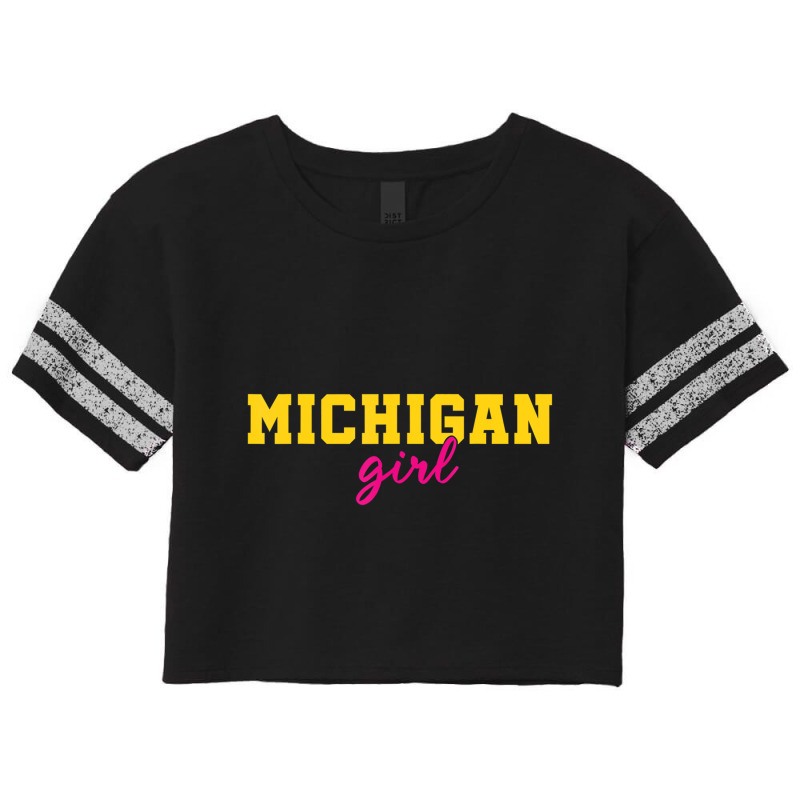 Michigan Fans Classic Michigan Girl Loves Me State Scorecard Crop Tee by mheny | Artistshot