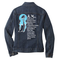 Ave Maria Schubert Music Latin Mass Catholic Mothe Ladies Denim Jacket | Artistshot