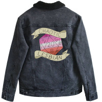 Chaotic Lesbian D20 Unisex Sherpa-lined Denim Jacket | Artistshot