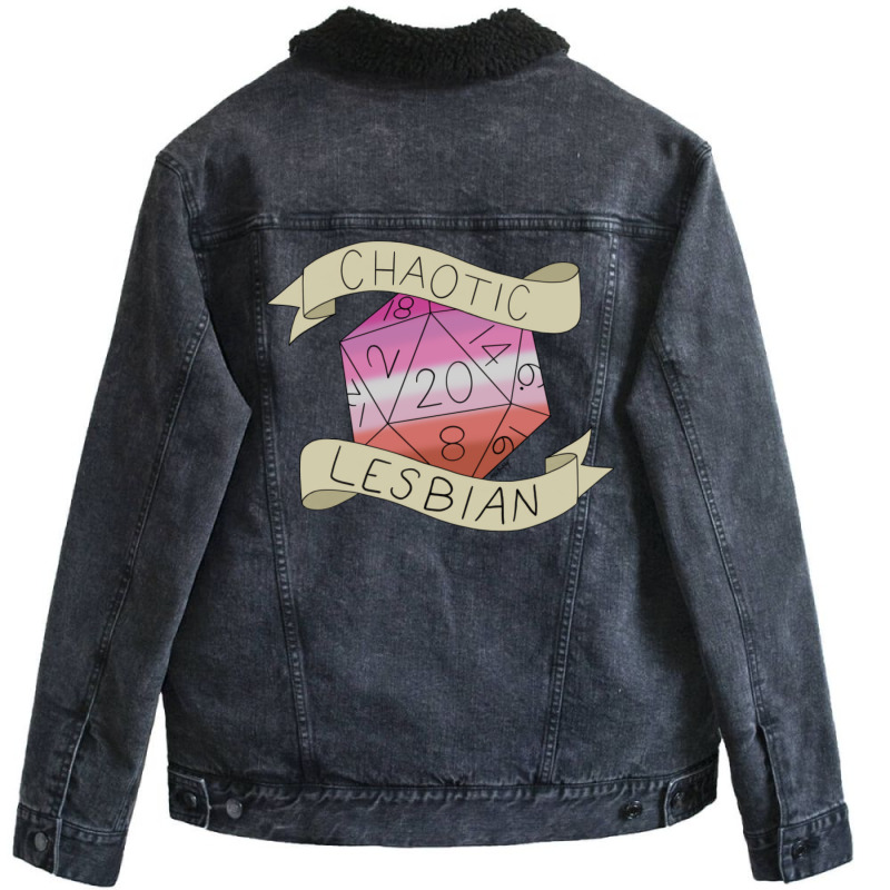 Chaotic Lesbian D20 Unisex Sherpa-Lined Denim Jacket by filesphomp | Artistshot