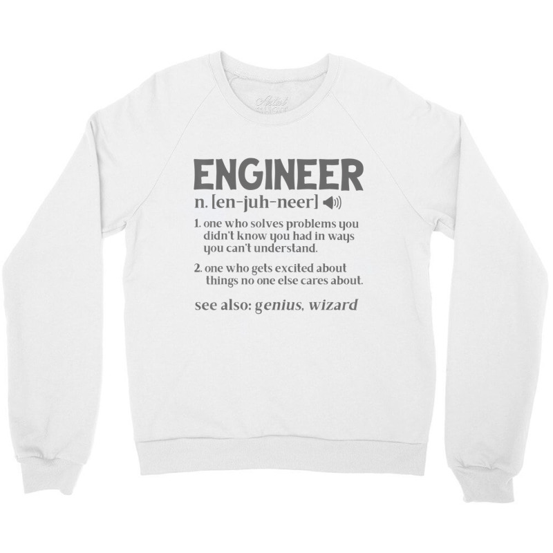 Engineer Funny Genius Civil Engineer Definition Fa Crewneck Sweatshirt by galloywa | Artistshot