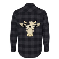 Funny Hipster Cow In Spectacles Cattle Eye Glasses Flannel Shirt | Artistshot