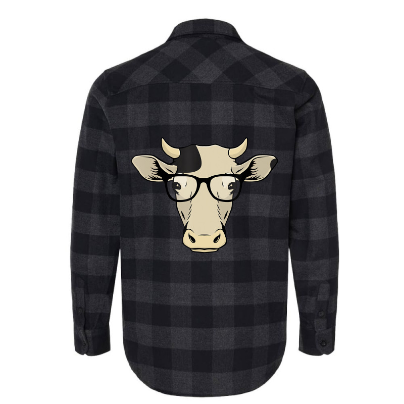 Funny Hipster Cow In Spectacles Cattle Eye Glasses Flannel Shirt | Artistshot