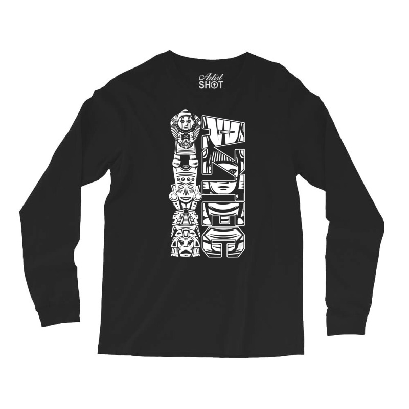 Aztec Ancient Ethnic Nation Symbol People Archeolo Long Sleeve Shirts by yucalsye | Artistshot