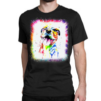 Pit Bull Terrier Dog, Dad Mom Boy Girl Tie Dye Ble Classic T-shirt | Artistshot