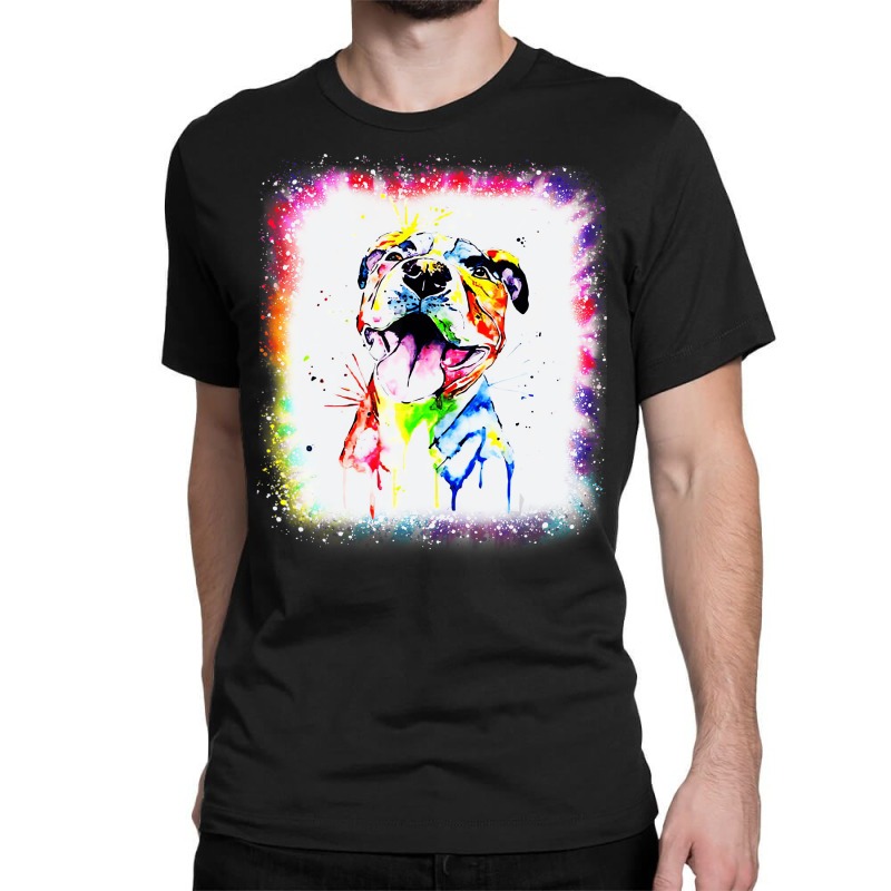 Pit Bull Terrier Dog, Dad Mom Boy Girl Tie Dye Ble Classic T-shirt by africaka | Artistshot