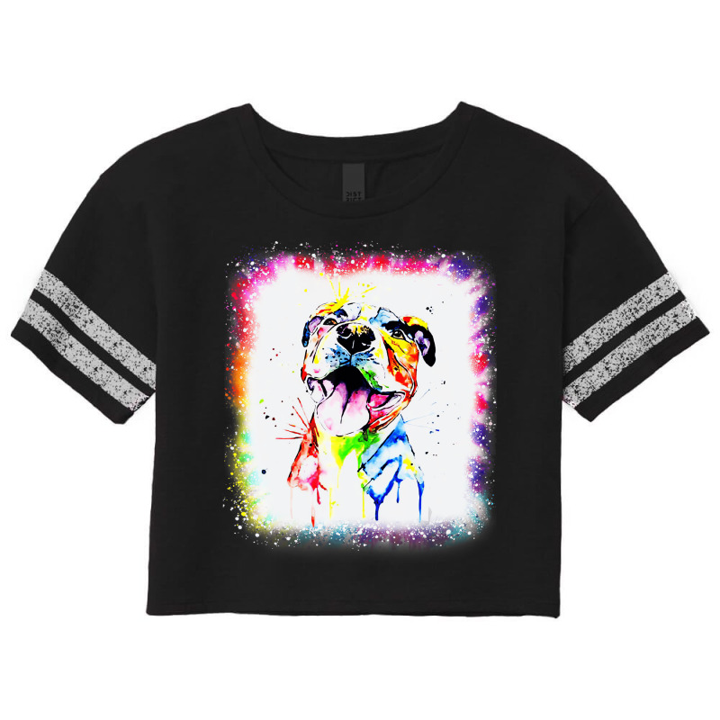 Pit Bull Terrier Dog, Dad Mom Boy Girl Tie Dye Ble Scorecard Crop Tee by africaka | Artistshot