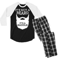 Funny It's Not A Beard It's A Saddle Gift Beard Lo Men's 3/4 Sleeve Pajama Set | Artistshot